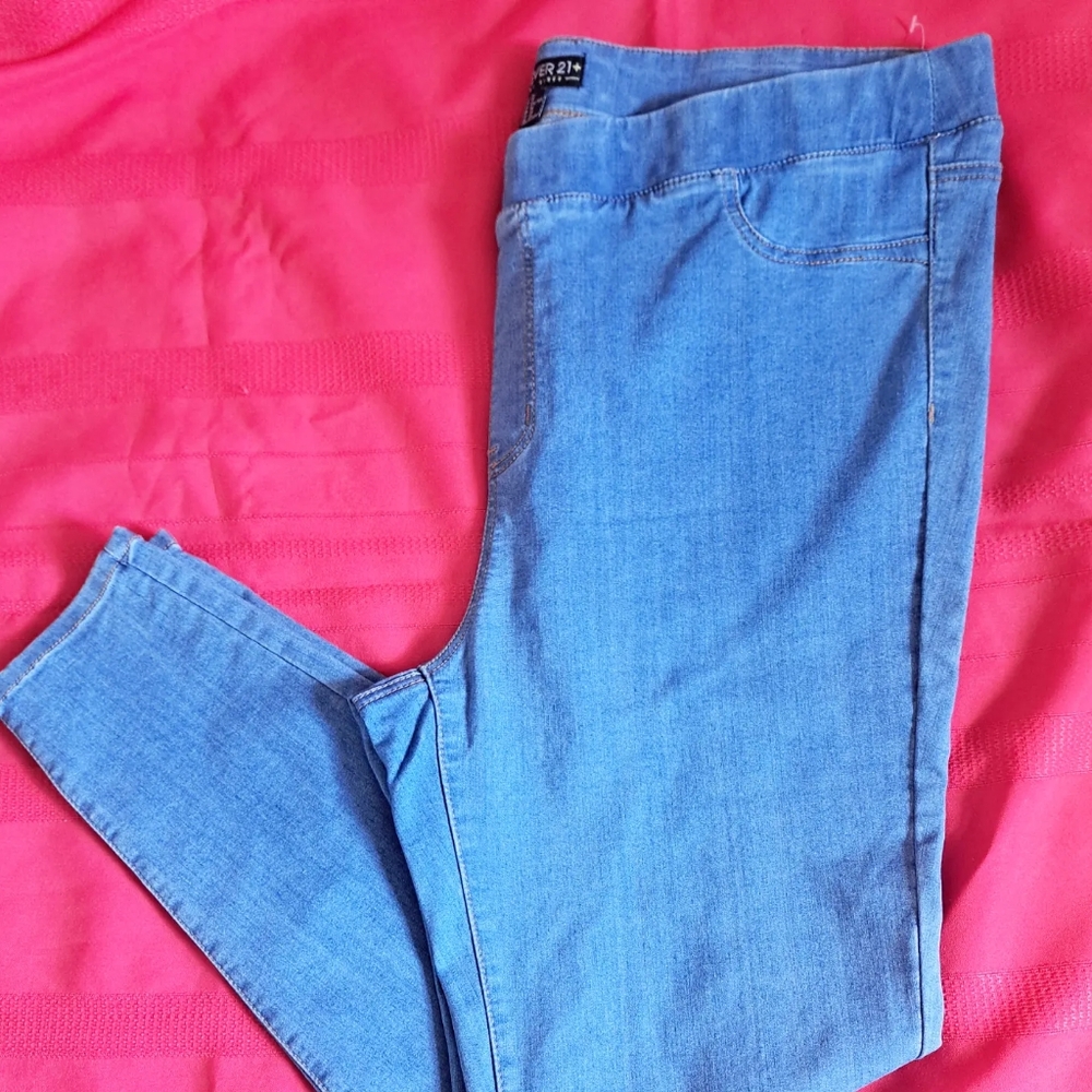 Blue Forever 21 Plus Skinny Jeans